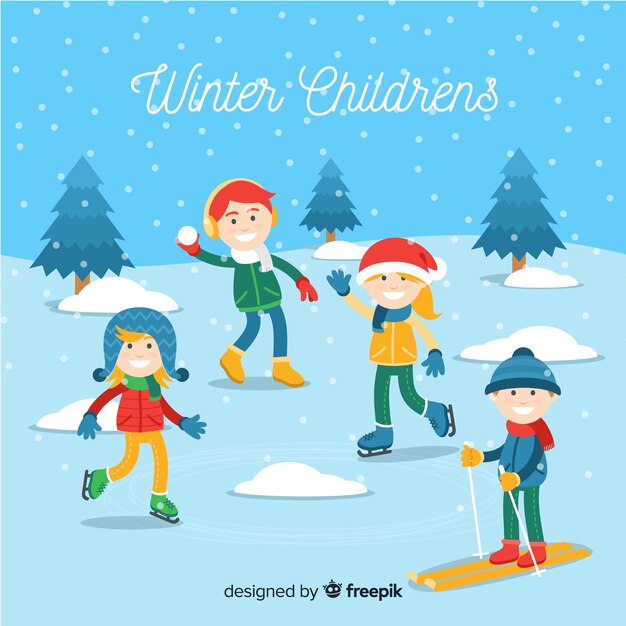 Colección de niños de invierno