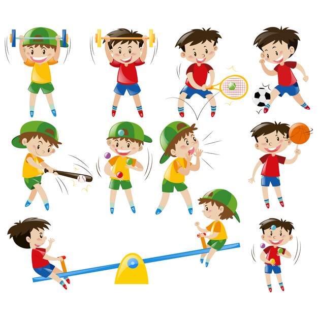 Colección de niños jugando