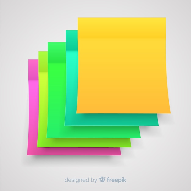 Vector gratuito colección de notas adhesivas en estilo realista