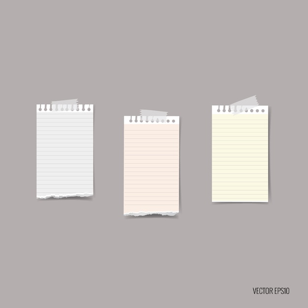 Vector gratuito colección de notas de papel