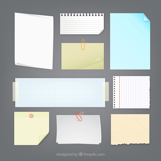 Colección de notas de papel