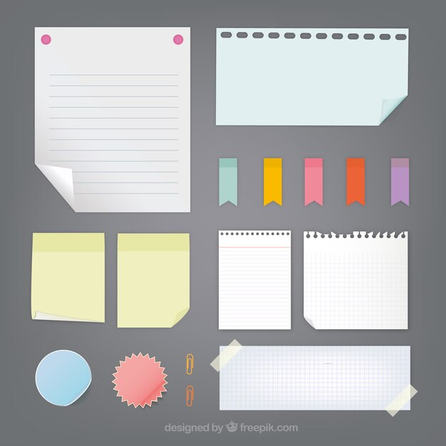 Colección de notas de papel