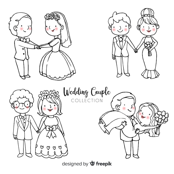 Vector gratuito colección de novios