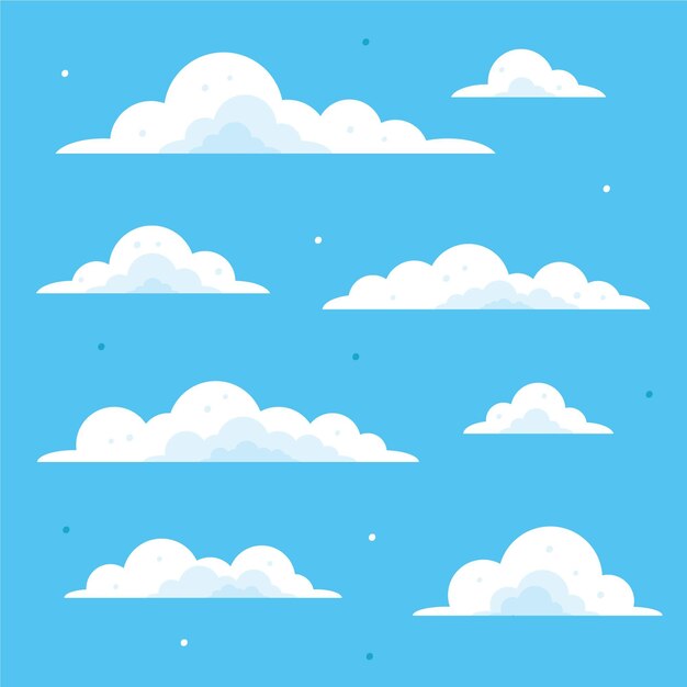 Colección nube plana en el cielo