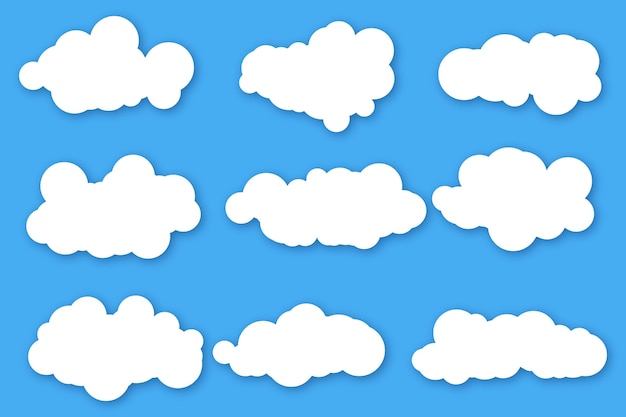 Vector gratuito colección nube plana