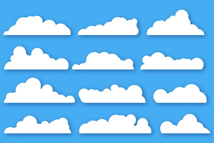 Vector gratuito colección nube plana