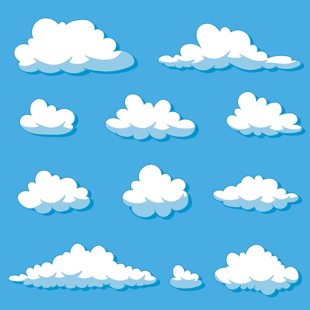 Colección nubes dibujadas a mano