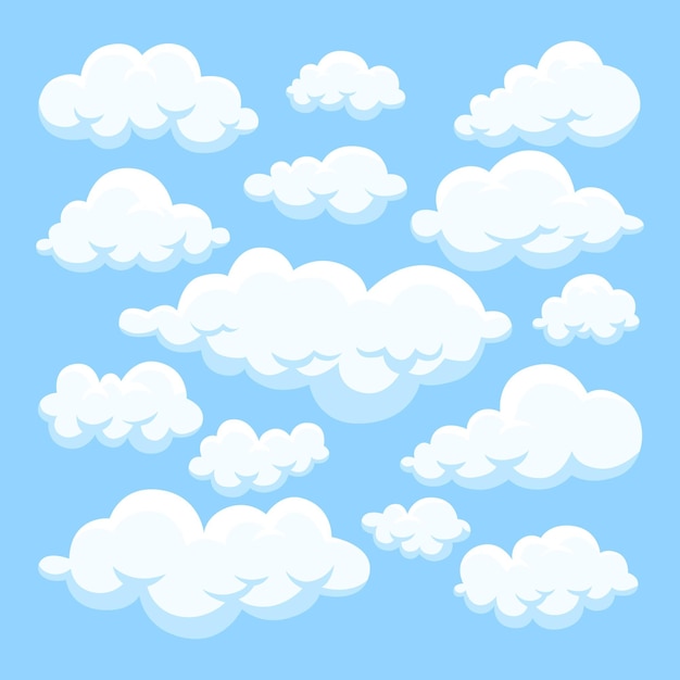 Vector gratuito colección nubes dibujadas a mano
