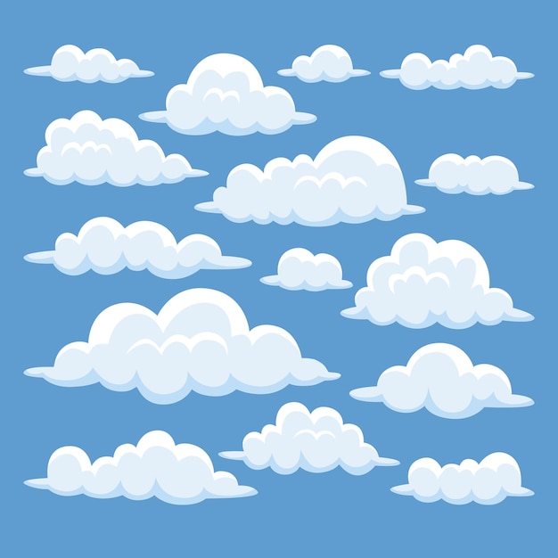 Colección nubes dibujadas a mano