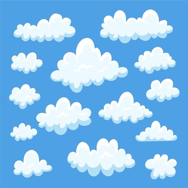 Colección nubes dibujadas a mano