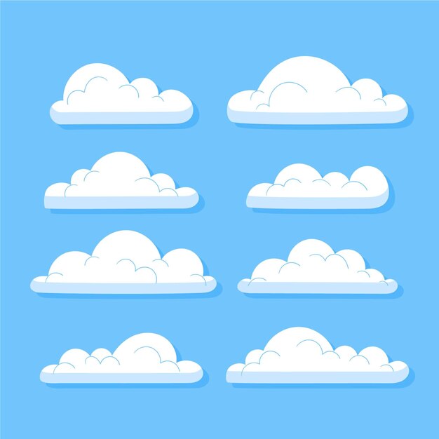 Colección nubes dibujadas a mano