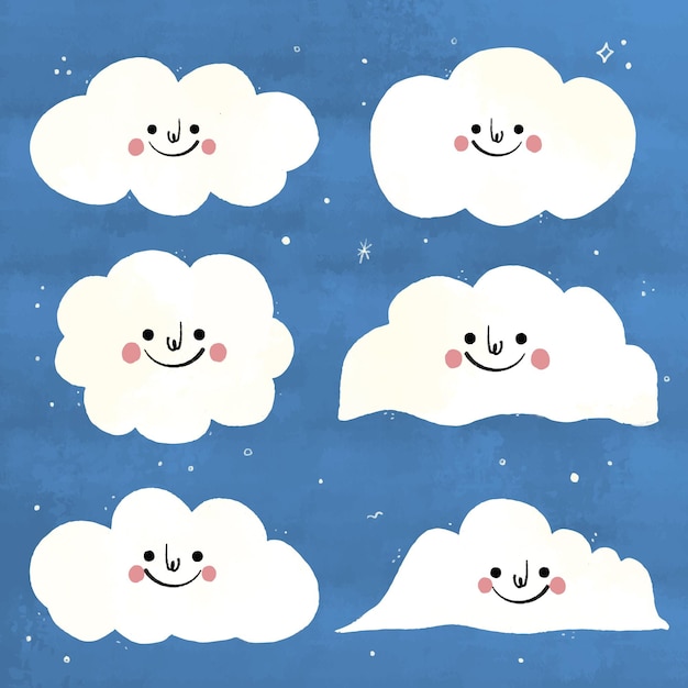 Vector gratuito colección nubes dibujadas a mano