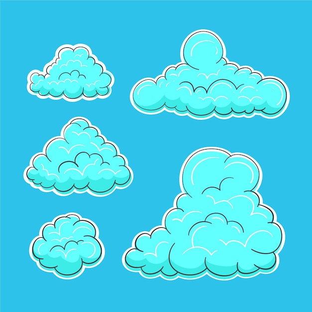 Colección nubes dibujadas a mano