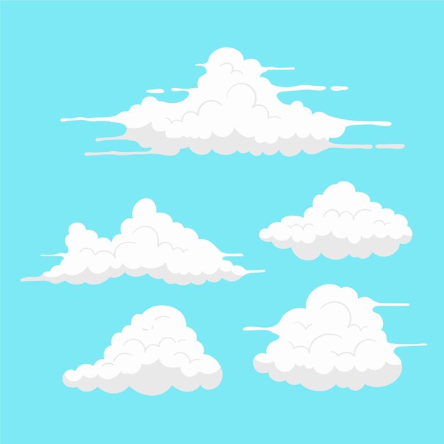 Colección de nubes dibujadas a mano