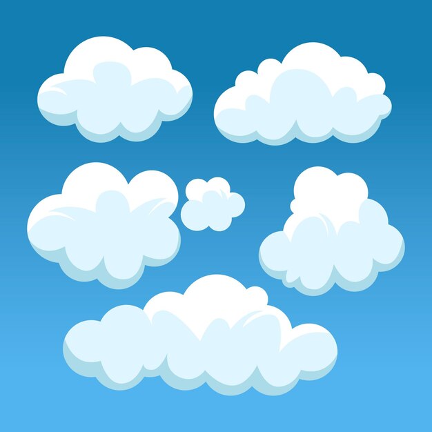 Colección de nubes de dibujos animados