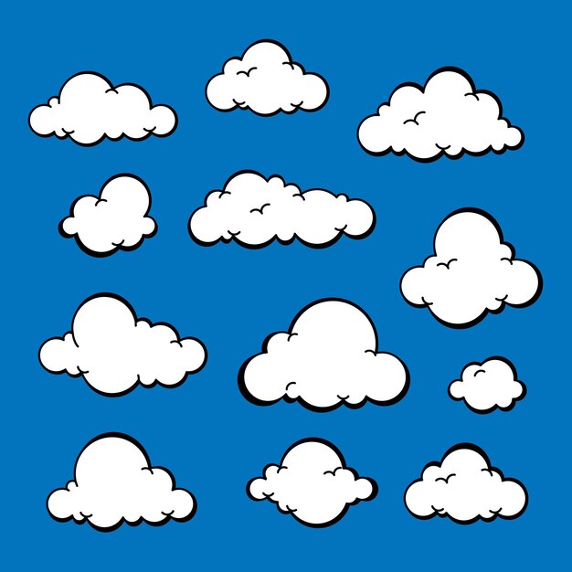 Colección de nubes de dibujos animados