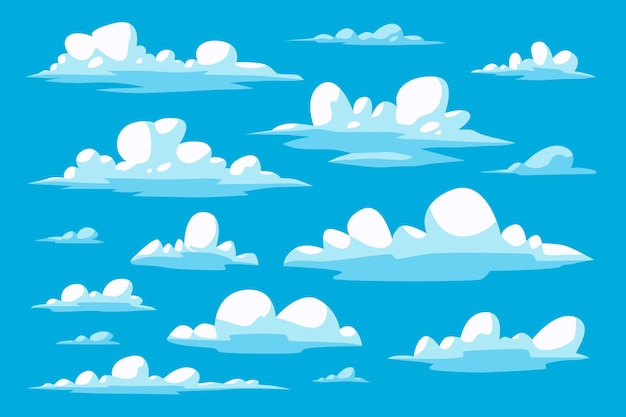Colección de nubes de dibujos animados