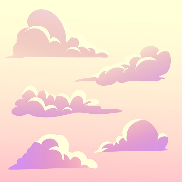 Colección de nubes de dibujos animados