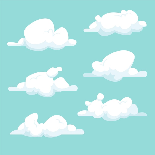 Vector gratuito colección de nubes de dibujos animados