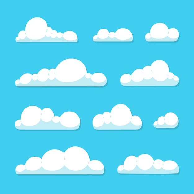 Vector gratuito colección nubes planas