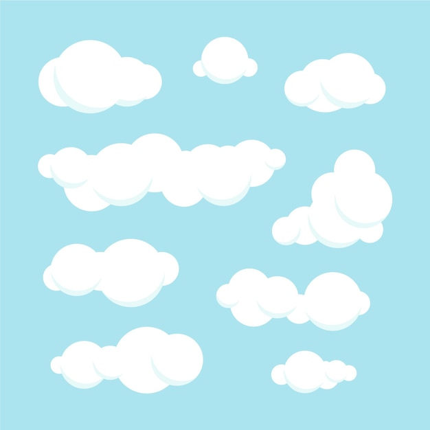 Vector gratuito colección nubes planas