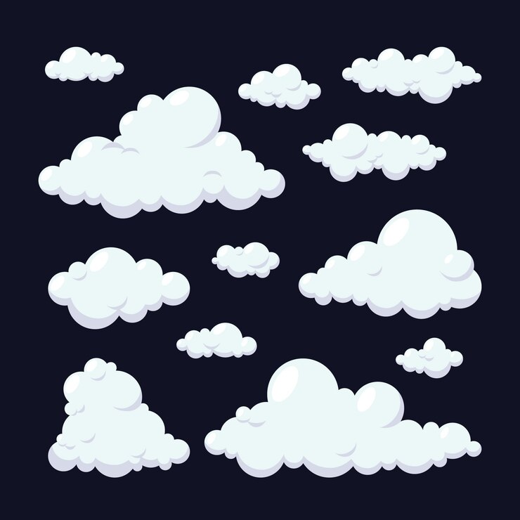 Vector gratuito colección nubes planas