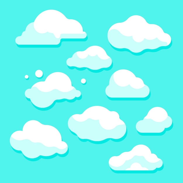 Vector gratuito colección nubes planas