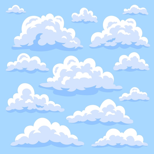 Vector gratuito colección nubes planas