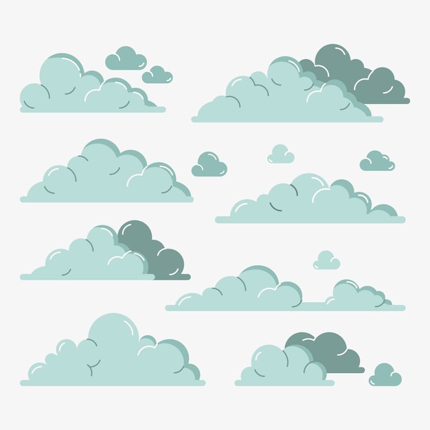 Vector gratuito colección de nubes