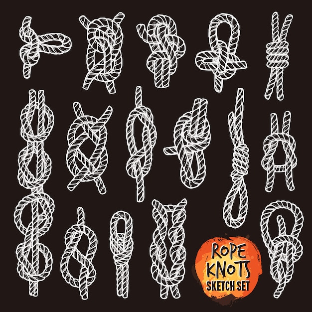 Vector gratuito colección de nudos de cuerda