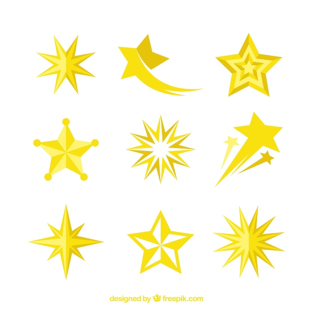 Vector gratuito colección de nueve estrellas