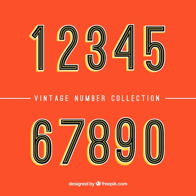 Colección de número vintage