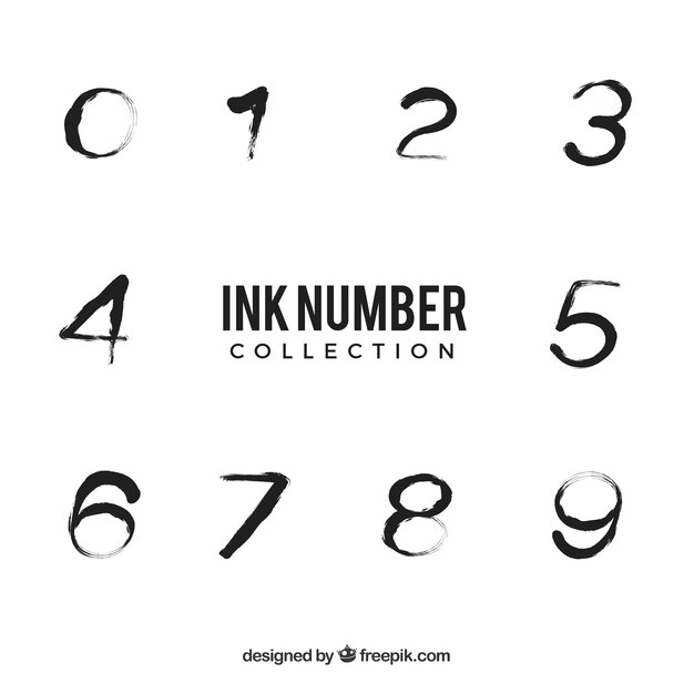 Colección de números de tinta