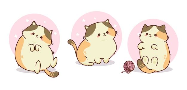 Colección objetos kawaii dibujada a mano