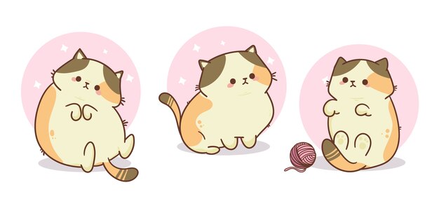 Colección objetos kawaii dibujada a mano