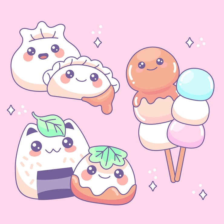 Vector gratuito colección objetos kawaii dibujada a mano
