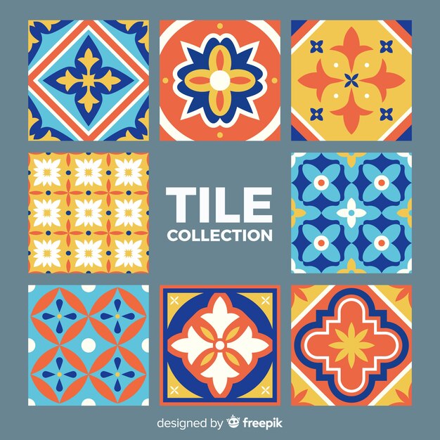 Colección de ocho azulejos