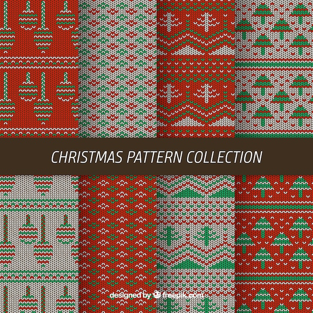 Colección de ocho patrones de navidad tejidos