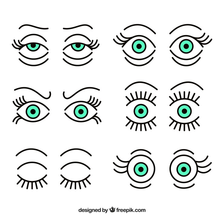 Vector gratuito colección de ojos expresivos