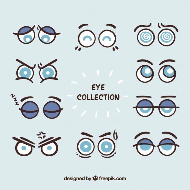 Colección de ojos redondos de dibujos