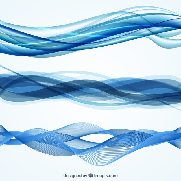 Colección de olas azules