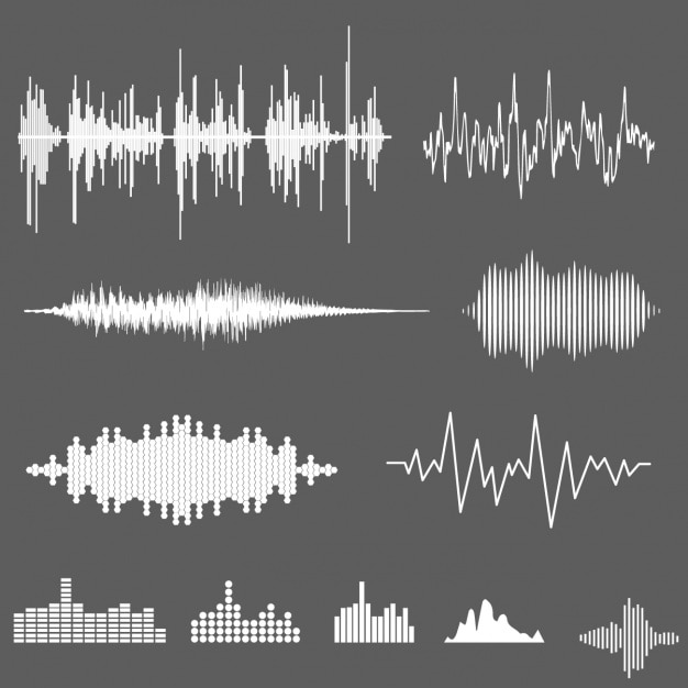 Vector gratuito colección de ondas de sonido