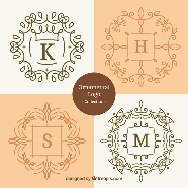 Colección ornamental de logos fantásticos