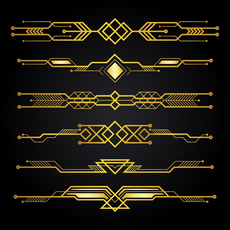 Vector gratuito colección de ornamentos arte deco