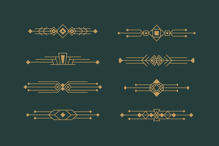 Vector gratuito colección de ornamentos arte deco