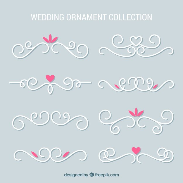 Colección de ornamentos de boda para decorar