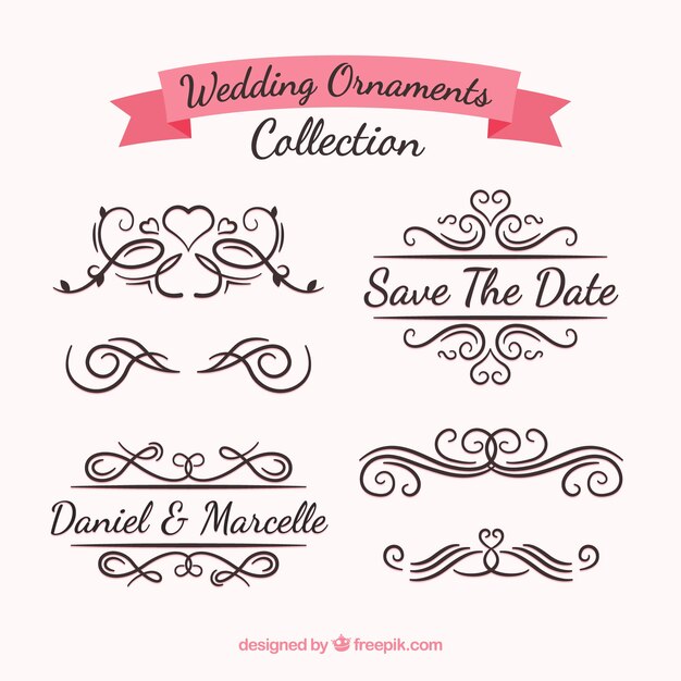 Colección de ornamentos de boda