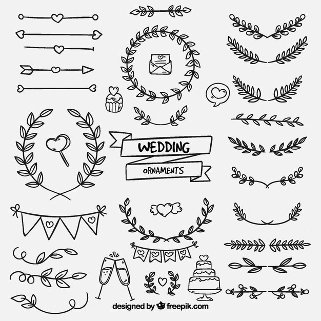Colección de ornamentos de boda