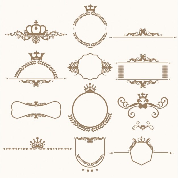 Colección de ornamentos decorativos