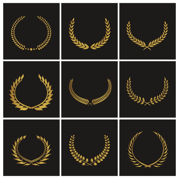 Colección de ornamentos dorados